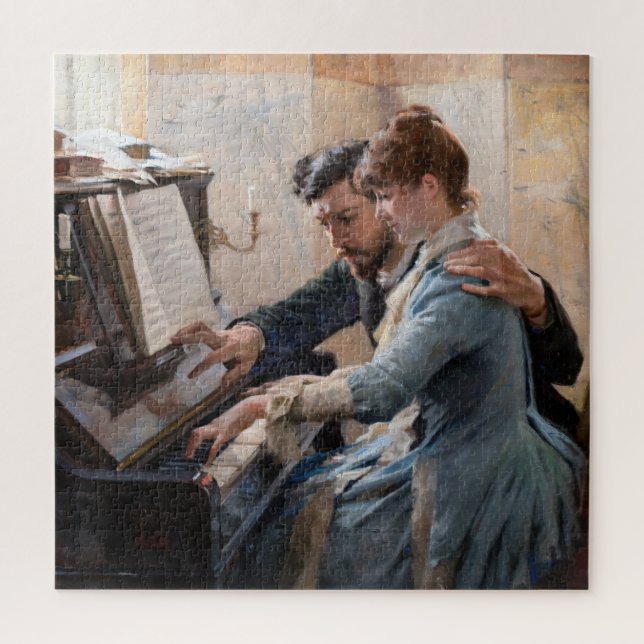 Albert Edelfelt - Klavier spielen Puzzle (Vertikal)