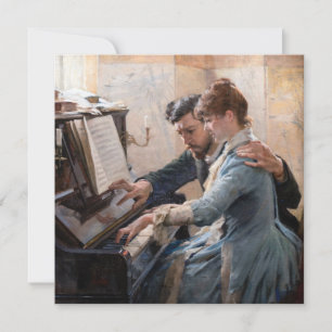 Albert Edelfelt - Klavierspielen Dankeskarte