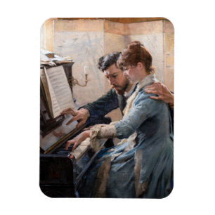 Albert Edelfelt - Klavierspielen Magnet