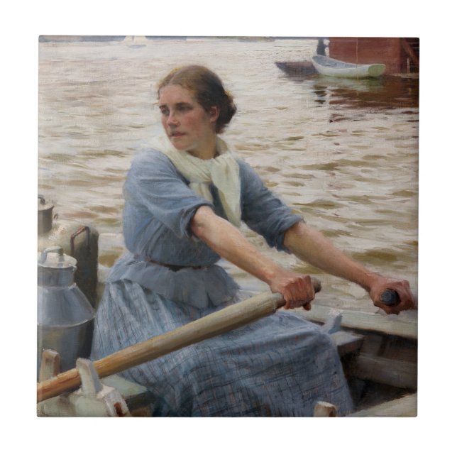 Albert Edelfelt - La Laitiere Fliese (Vorderseite)