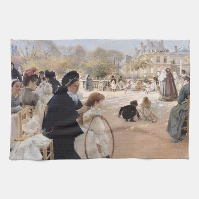 Albert Edelfelt - Luxembourg Gardens, Paris Geschirrtuch (Horizontal)