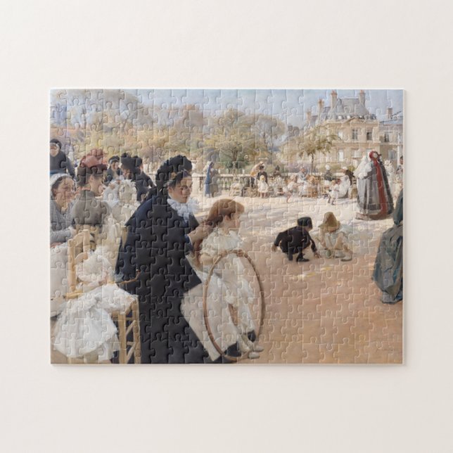 Albert Edelfelt - Luxembourg Gardens, Paris Puzzle (Horizontal)