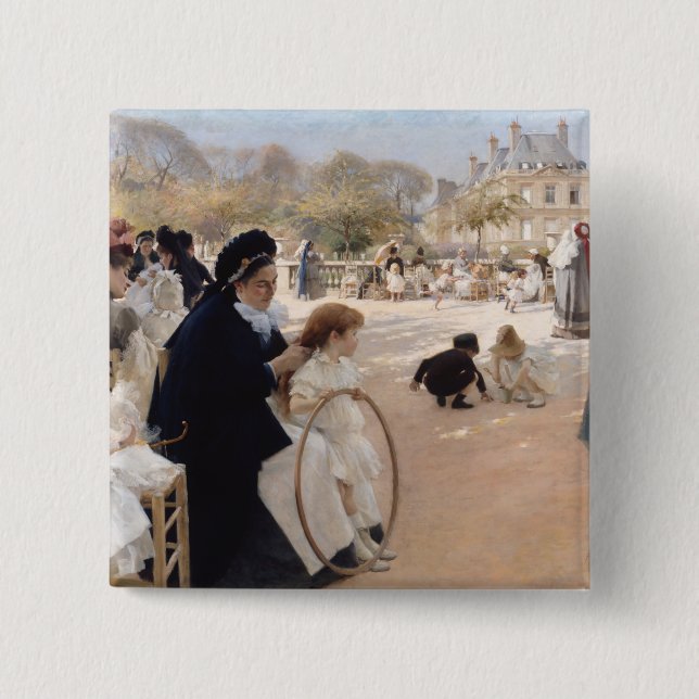 Albert Edelfelt - Luxemburggärten, Paris Button (Vorderseite)