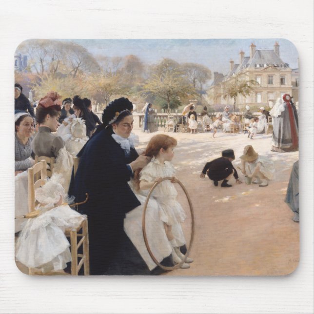 Albert Edelfelt - Luxemburggarten, Paris Mousepad (Vorne)
