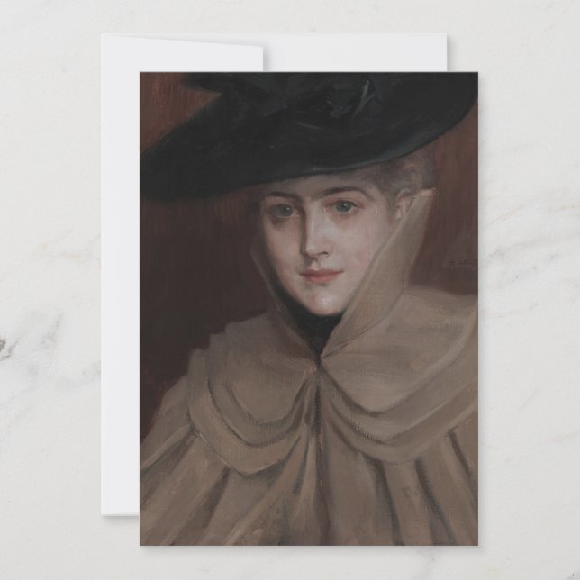 Albert Edelfelt - Portrait einer jungen Frau Einladung (Vorderseite)