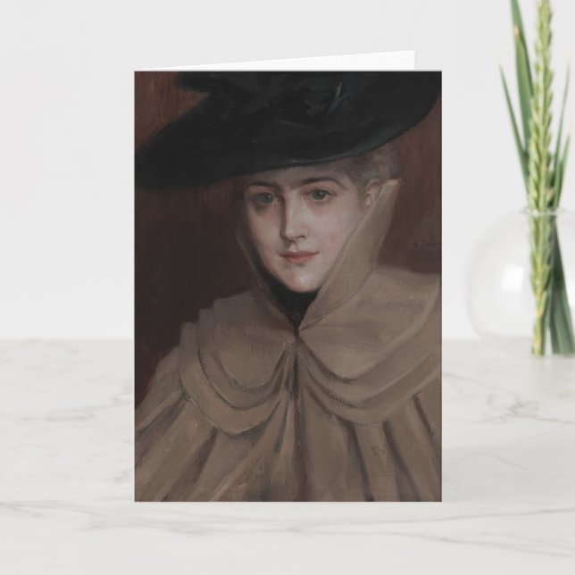 Albert Edelfelt - Portrait einer jungen Frau Karte (Vorderseite)