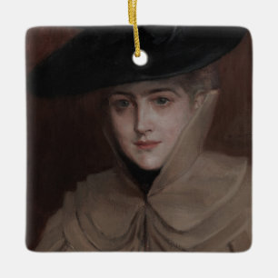 Albert Edelfelt - Portrait einer jungen Frau Keramikornament