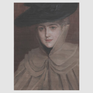 Albert Edelfelt - Portrait einer jungen Frau Seidenpapier
