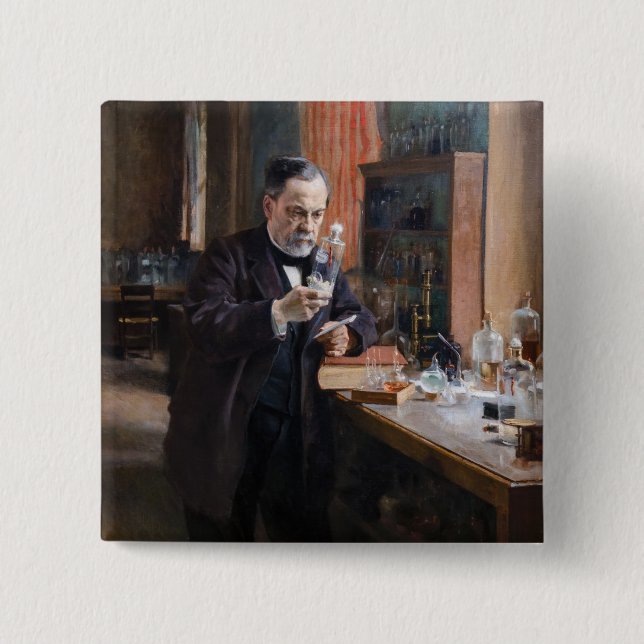 Albert Edelfelt - Porträt von Louis Pasteur Button (Vorderseite)