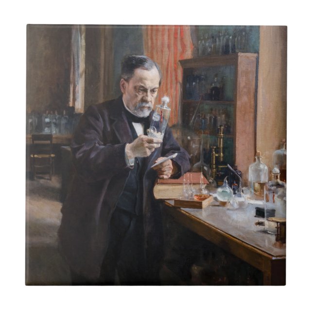 Albert Edelfelt - Porträt von Louis Pasteur Fliese (Vorderseite)