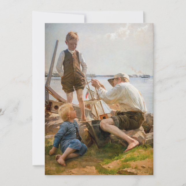 Albert Edelfelt - Schiffbauer Dankeskarte (Vorderseite)