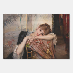 Albert Edelfelt - The Parisienne / Virginie Geschenkpapier Set