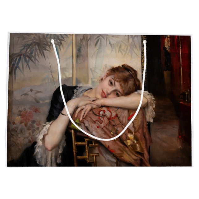 Albert Edelfelt - The Parisienne / Virginie Große Geschenktüte (Rückseite)