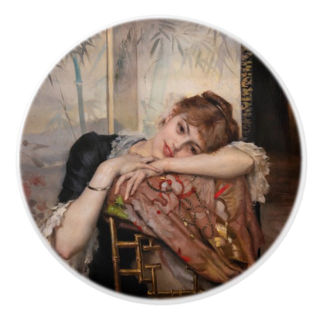 Albert Edelfelt - The Parisienne / Virginie Keramikknauf (Vorderseite)