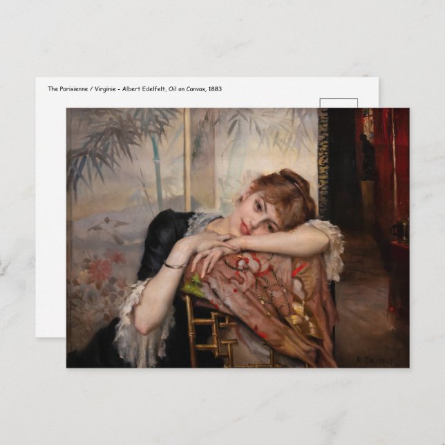 Albert Edelfelt - The Parisienne / Virginie Postkarte (Vorne/Hinten)