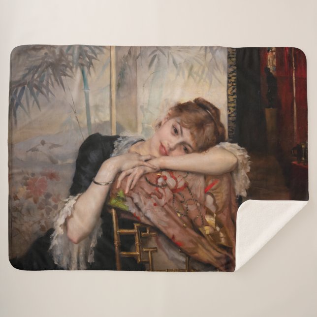 Albert Edelfelt - The Parisienne / Virginie Sherpadecke (Vorderseite (Horizontal))