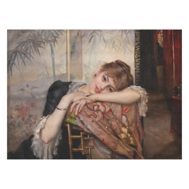 Albert Edelfelt - The Parisienne / Virginie Tischdecke (Vorderseite (Horizontal))