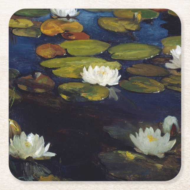 Albert Edelfelt - Water Lilies, Studie Rechteckiger Pappuntersetzer (Vorderseite)