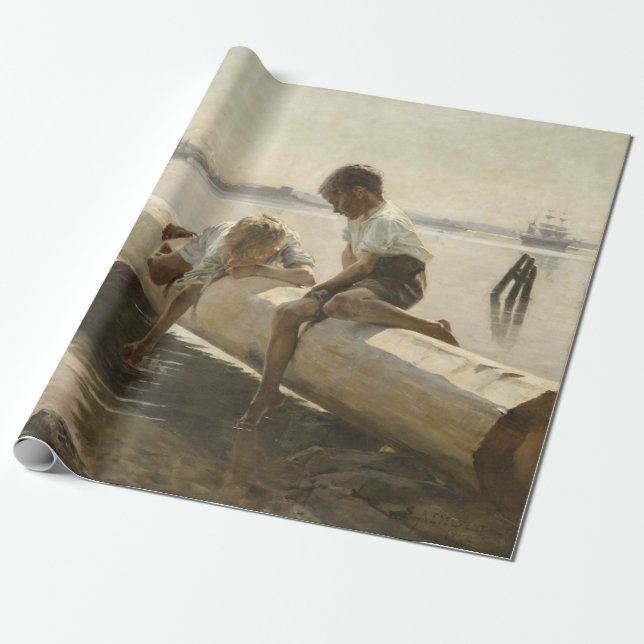 Albert Edelfelt - Zwei Jungs im Protokoll Geschenkpapier (Ungerollt)