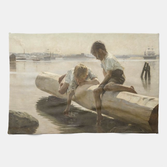 Albert Edelfelt - Zwei Jungs im Protokoll Geschirrtuch (Horizontal)