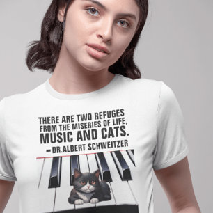 ALBERT SCHWEITZER CAT QUOTE MUSIK UND KATZEN T-Shirt
