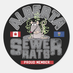 Alberta-Abwasserkanal-Ratten-runder Aufkleber