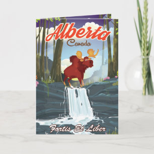 Alberta Canada Cartoon Reiseplakat Feiertagskarte