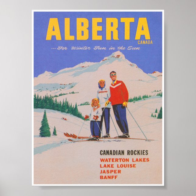 Alberta Canada Vintag Ski Poster (Vorne)