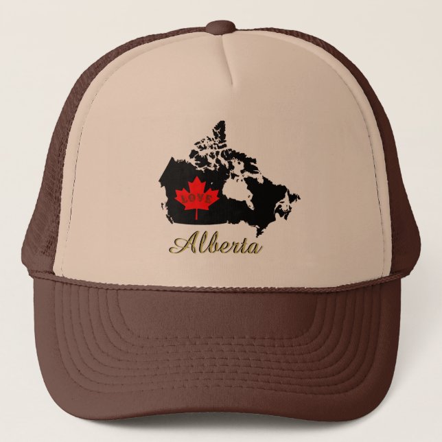 Alberta Customizable Liebe Province Canada hat Truckerkappe (Vorderseite)