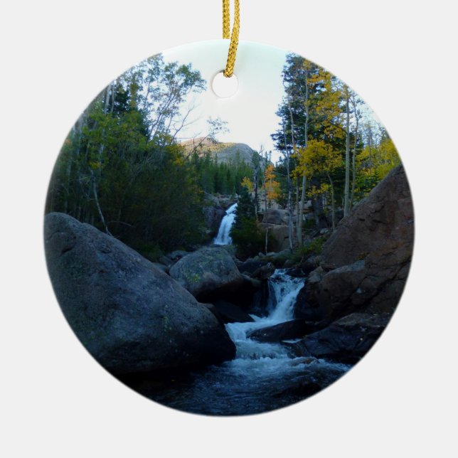 Alberta Falls at Sunrise at Rocky Mountains Keramik Ornament (Vorne)