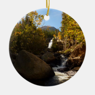 Alberta Falls im Herbst in Rocky Mountains Keramik Ornament