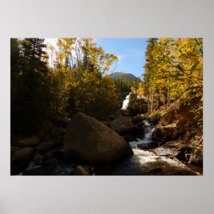 Alberta Falls im Herbst in Rocky Mountains Poster