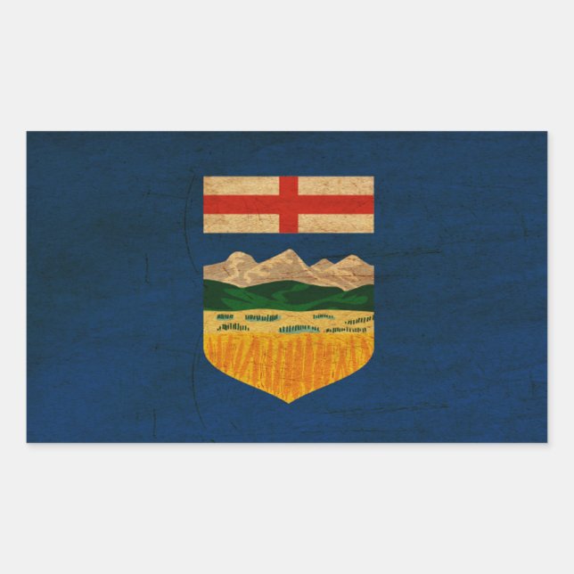 Alberta Flag Rechteckiger Aufkleber (Vorderseite)