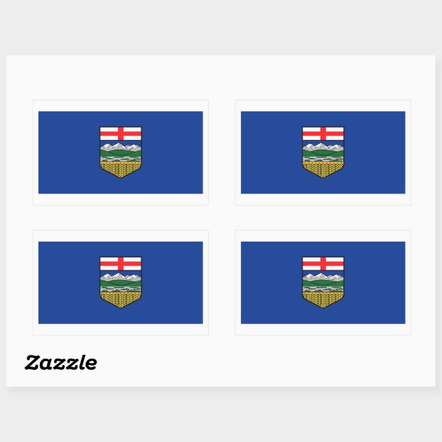 Alberta Flags Graphic Rechteckiger Aufkleber (Blatt)