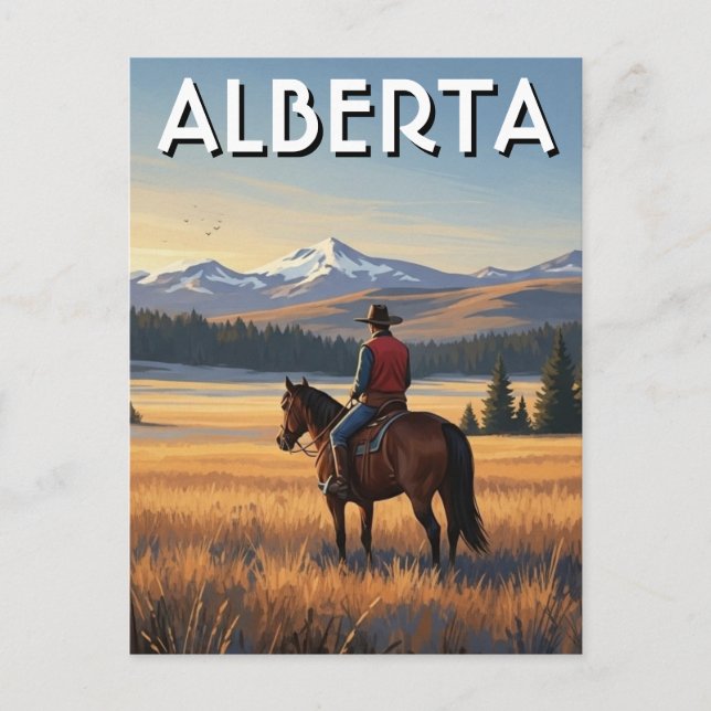 Alberta Kanada Pferdereiten Postkarte (Vorderseite)