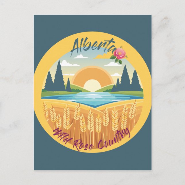 Alberta: Land der wilden Rose Postkarte (Vorderseite)