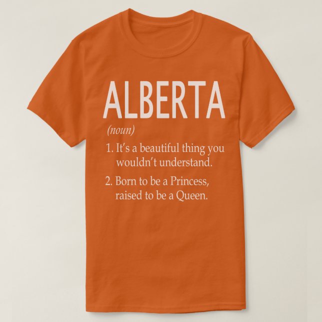 Alberta Name Gift T-Shirt (Design vorne)