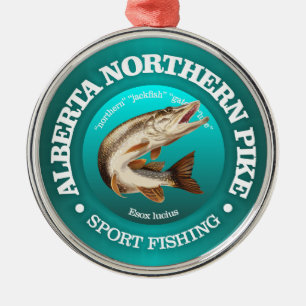 Alberta Pike Fishing Ornament Aus Metall
