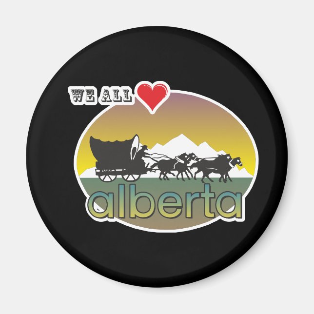 Alberta Rocky Mountains Liebe Alberta Magnet (Vorne)