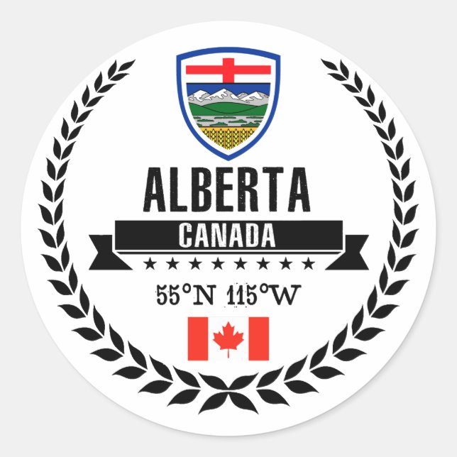 Alberta Runder Aufkleber (Vorderseite)