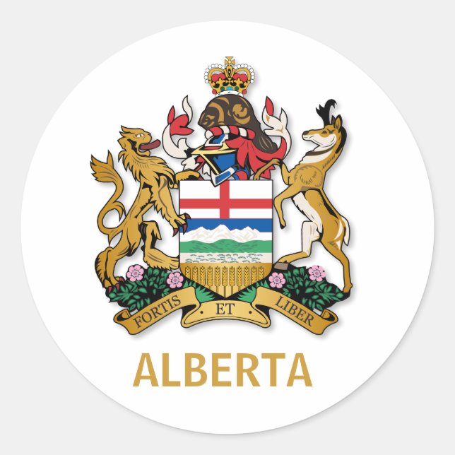 Alberta-Wappen Runder Aufkleber (Vorderseite)