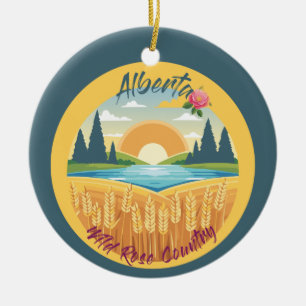Alberta: Wild Rose Country Keramik Ornament