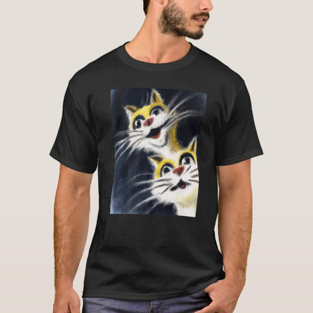 Alberte Kätzchen zwei weiße Katzen T-Shirt (Vorderseite)