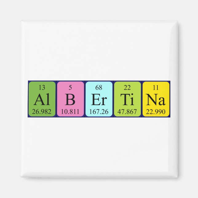 Albertina-Magnet für periodische Tabellennamen Magnet (Vorne)