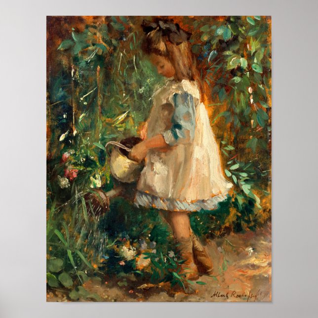 Albertine im Garten | Albert Roelofs Poster (Vorne)