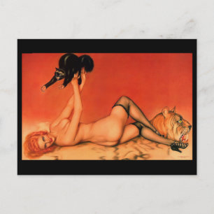 Alberto Vargas Vintages Button hoch Postkarte