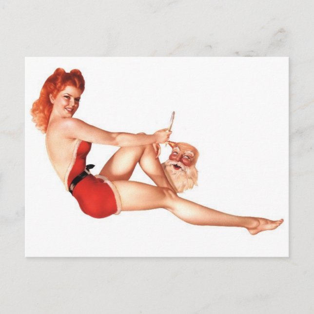 Alberto Vargas Vintages Button hoch Postkarte (Vorderseite)