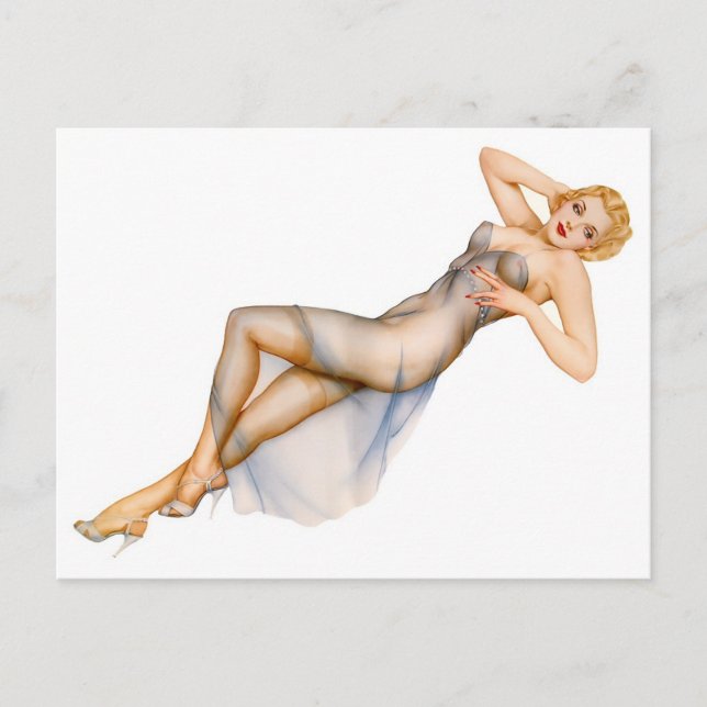 Alberto Vargas Vintages Button hoch Postkarte (Vorderseite)