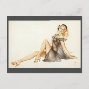 Alberto Vargas Vintages Button hoch Postkarte