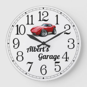 Albert's Corvette Garage Große Wanduhr